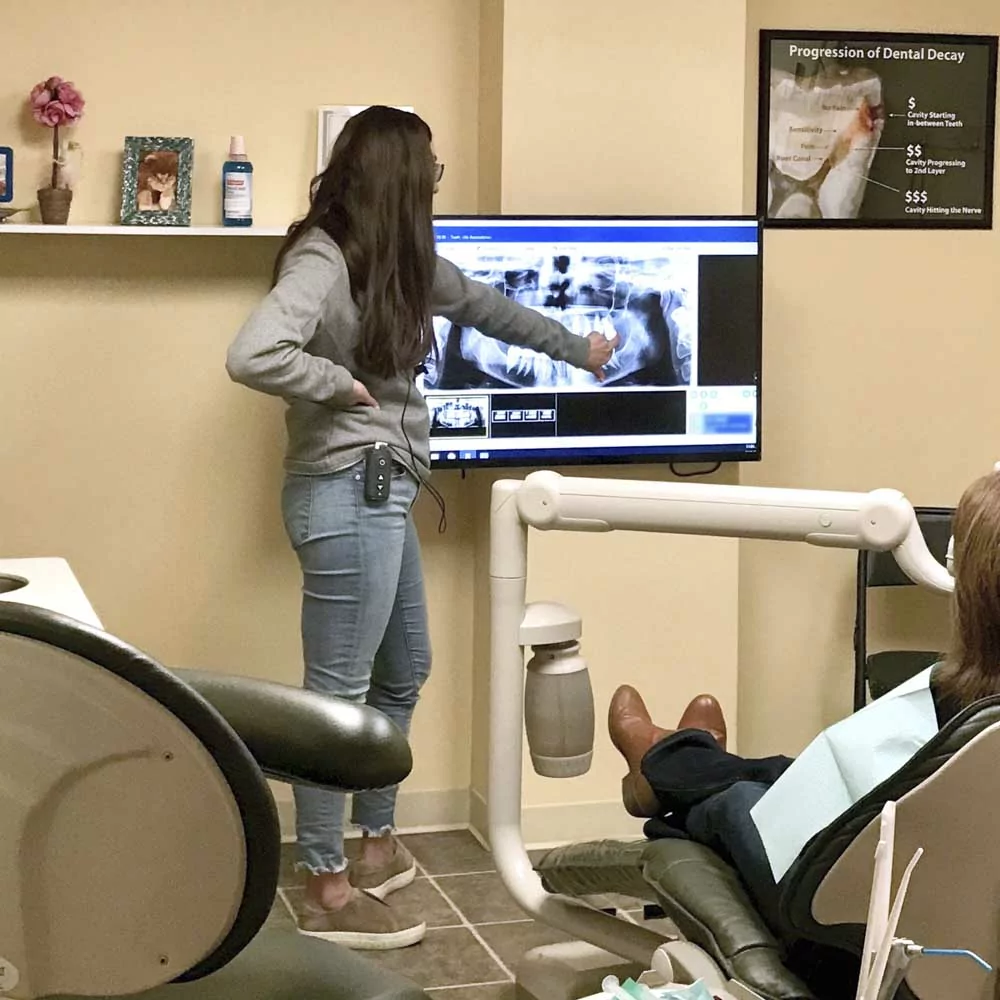 Dr. Cate Telehany with an x-ray