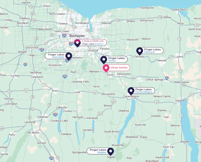 Finger Lakes Brighton Map, Finger Lakes Dental Family